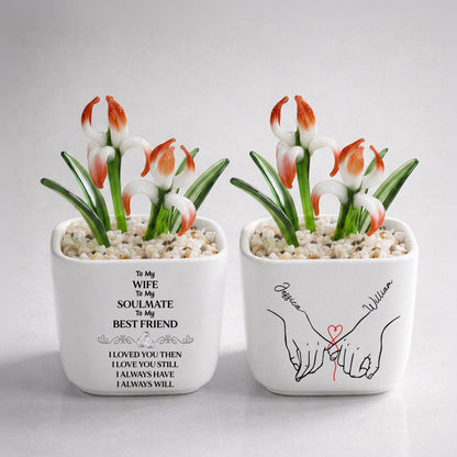 To My Wife Soulmate Best Friend - Personalized Custom Glass Birth Month Flower