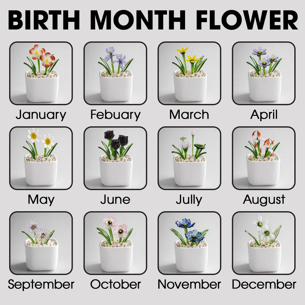 To My Wife Soulmate Best Friend - Personalized Custom Glass Birth Month Flower