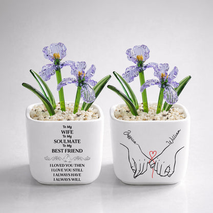 To My Wife Soulmate Best Friend - Personalized Custom Glass Birth Month Flower
