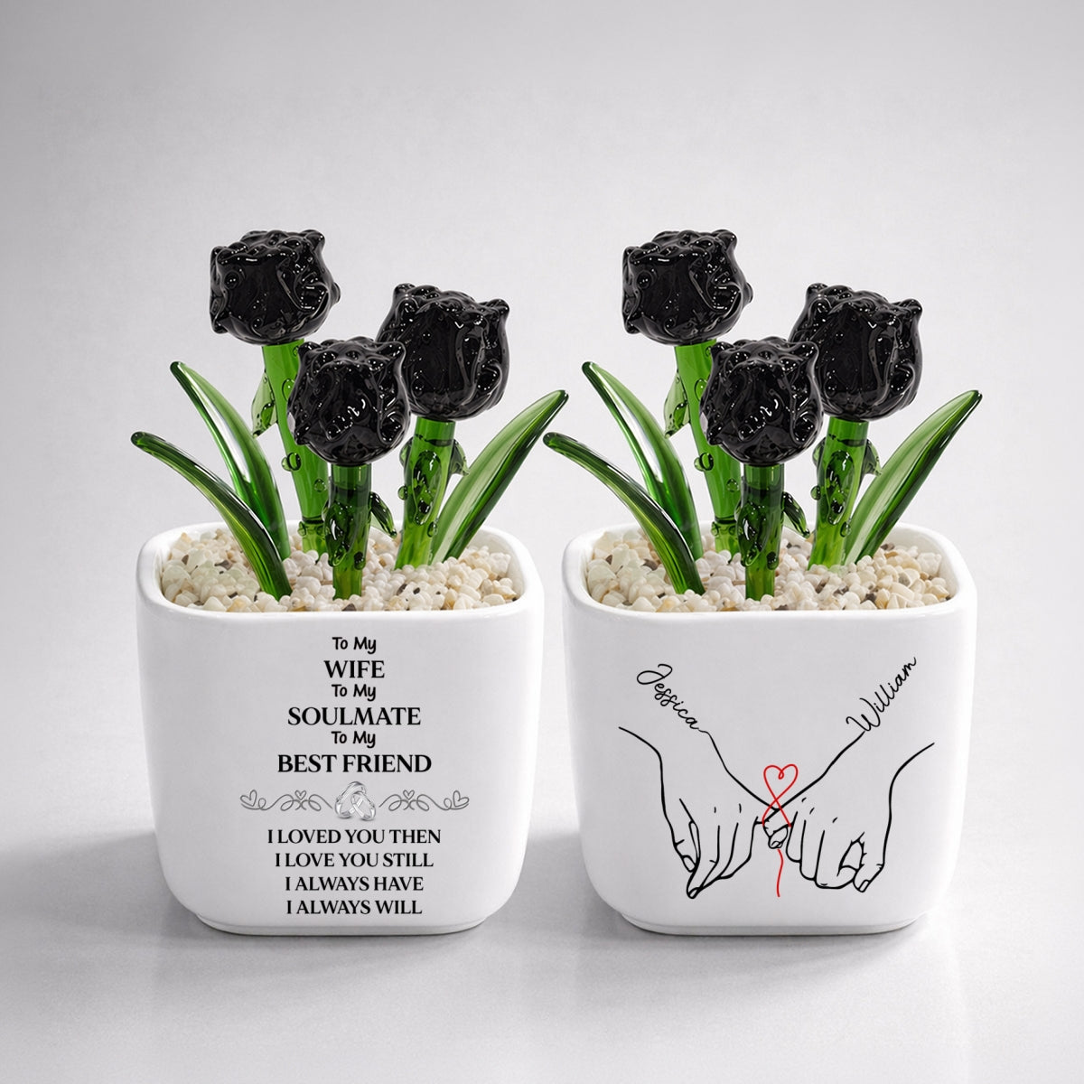 To My Wife Soulmate Best Friend - Personalized Custom Glass Birth Month Flower