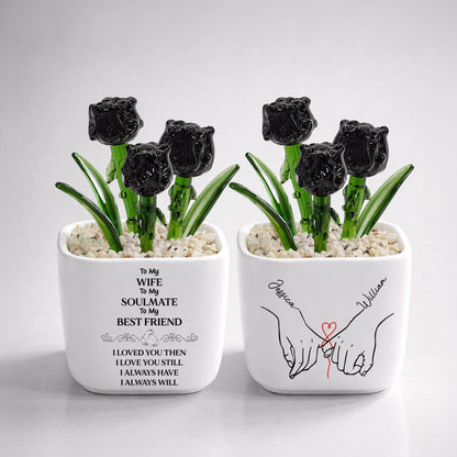 To My Wife Soulmate Best Friend - Personalized Custom Glass Birth Month Flower