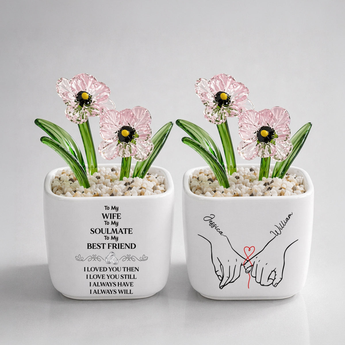 To My Wife Soulmate Best Friend - Personalized Custom Glass Birth Month Flower