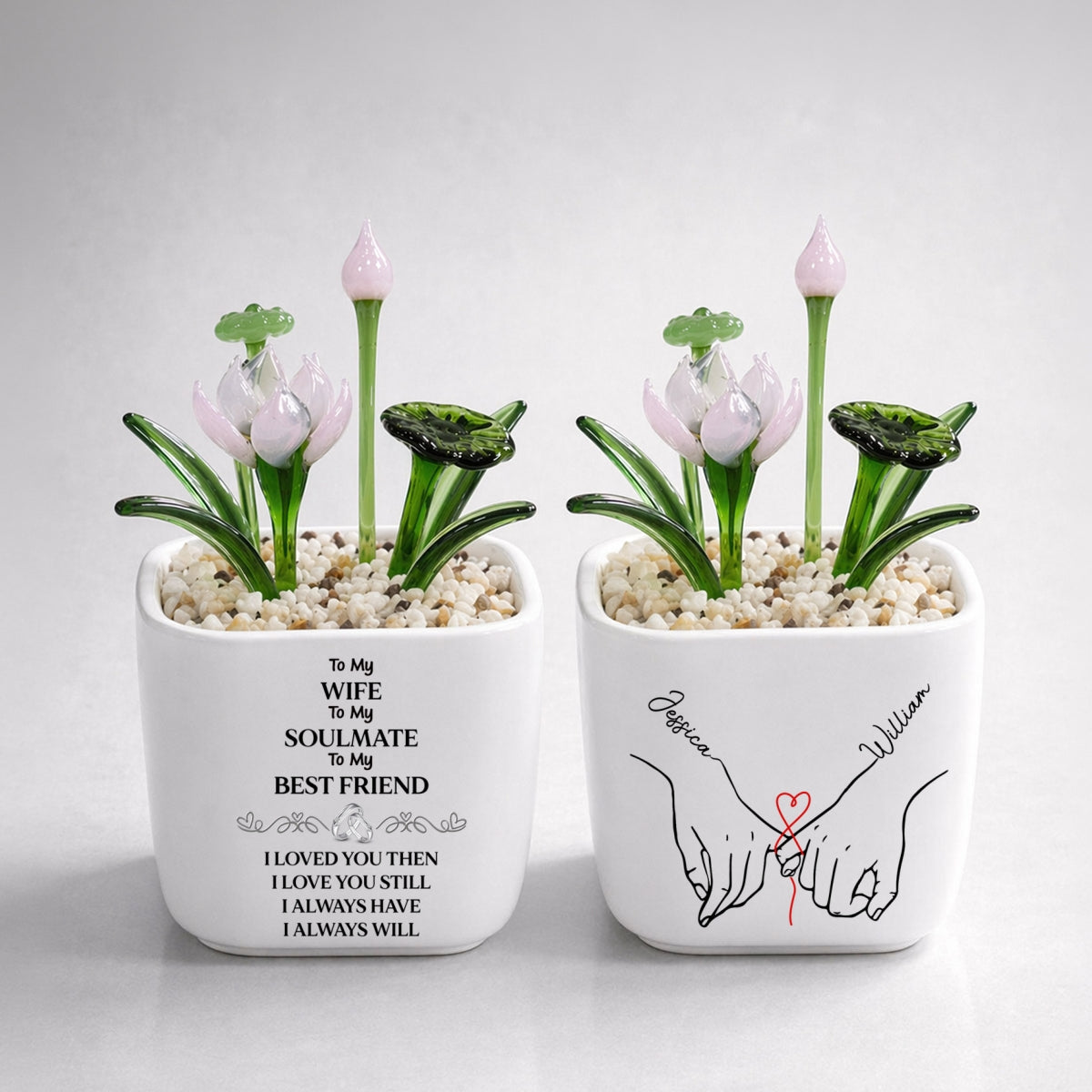 To My Wife Soulmate Best Friend - Personalized Custom Glass Birth Month Flower