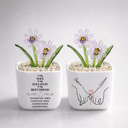 To My Wife Soulmate Best Friend - Personalized Custom Glass Birth Month Flower