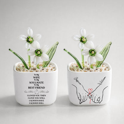 To My Wife Soulmate Best Friend - Personalized Custom Glass Birth Month Flower
