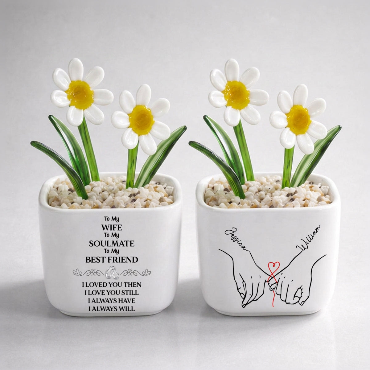 To My Wife Soulmate Best Friend - Personalized Custom Glass Birth Month Flower