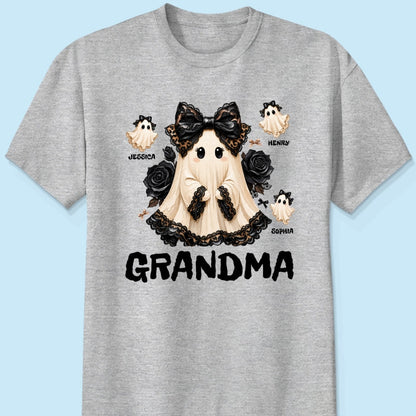 Trendy Boo Grandma Halloween - Personalized Shirt - Gift For Grandma, Nana