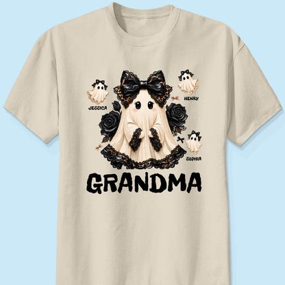 Trendy Boo Grandma Halloween - Personalized Shirt - Gift For Grandma, Nana