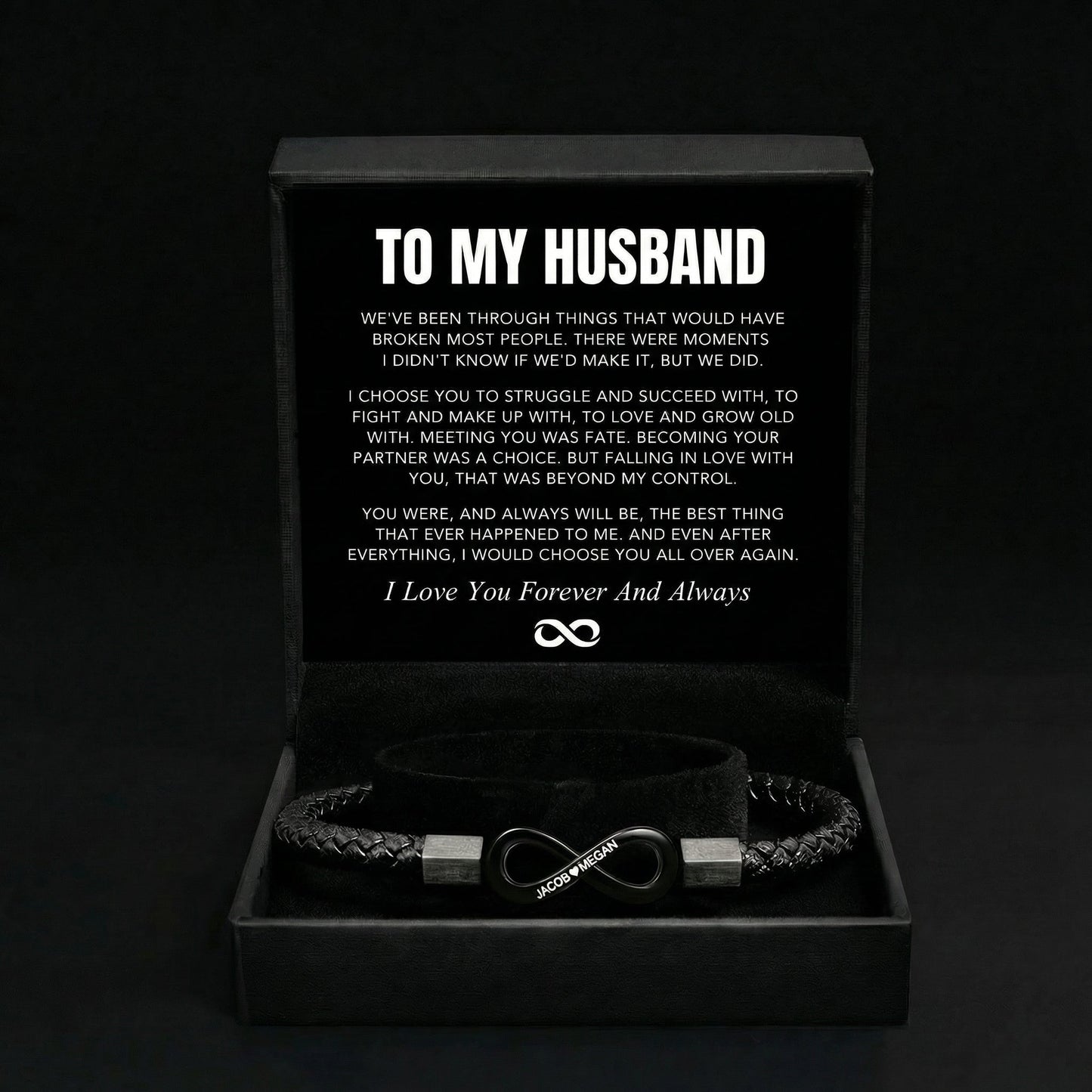 "To My Husband" - Infinity Personalized Bracelet