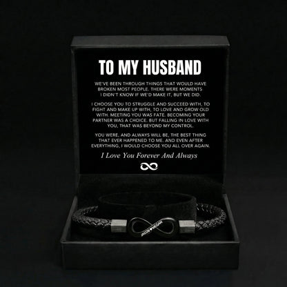 "To My Husband" - Infinity Personalized Bracelet