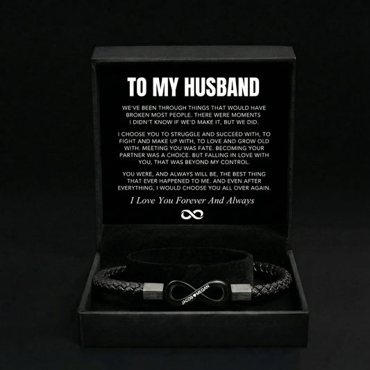 "To My Husband" - Infinity Personalized Bracelet