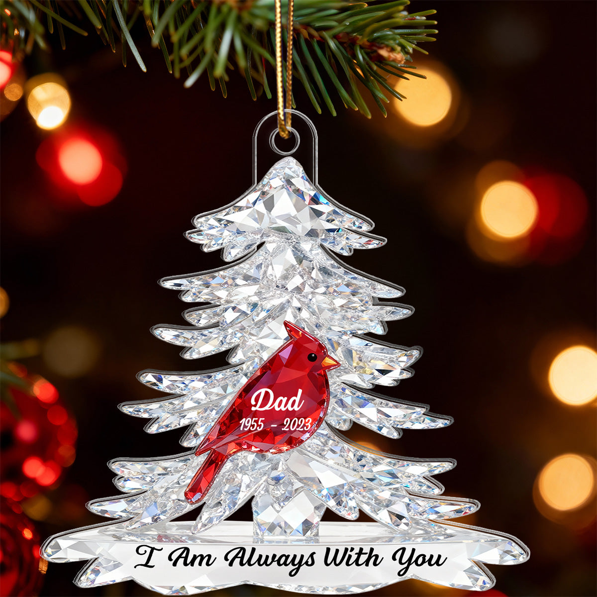 Cardinals Memorial - Personalized Acrylic Ornament - Remembrance Gift, Sympathy Gift For Whole Family, Extended Family