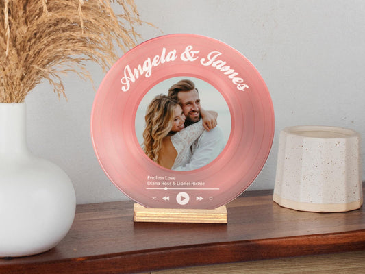 Personalized Vinyl Record with Photo - Acrylic Song Plaque