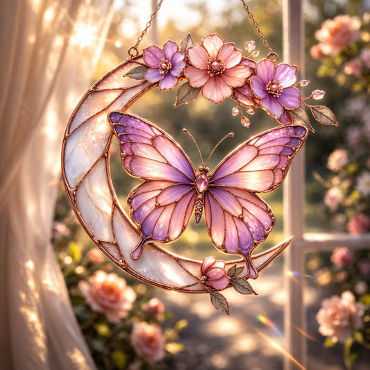 Personalized Butterfly Moon Suncatcher