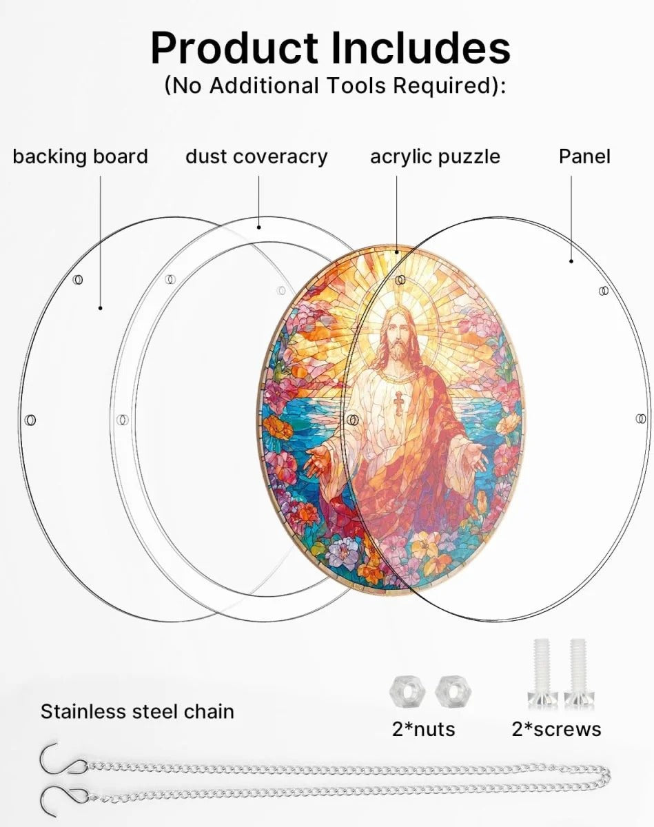 Acrylic Jigsaw Puzzle Suncatcher - Holy Light of Jesus Light💖