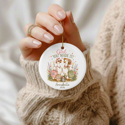 Personalized Fresh Start Ornament - Custom First Christmas Divorced Gift, Break Up Gift