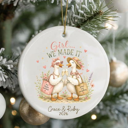 Personalized Fresh Start Ornament - Custom First Christmas Divorced Gift, Break Up Gift