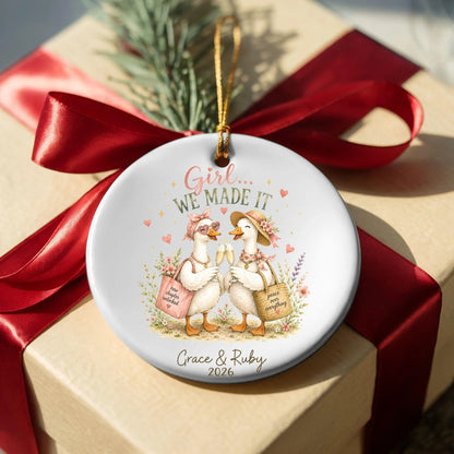 Personalized Fresh Start Ornament - Custom First Christmas Divorced Gift, Break Up Gift