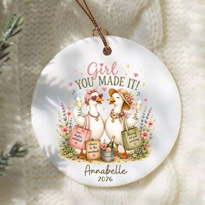 Personalized Fresh Start Ornament - Custom First Christmas Divorced Gift, Break Up Gift
