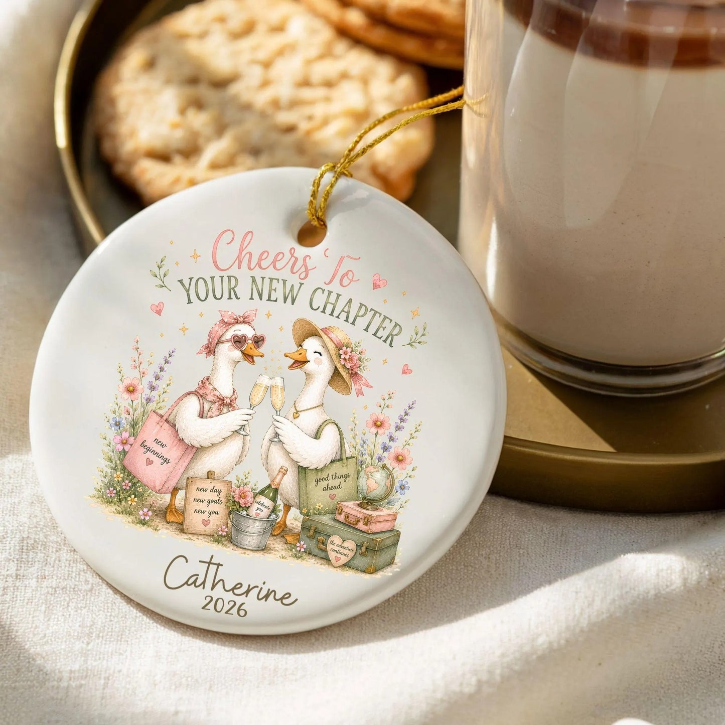 Personalized Fresh Start Ornament - Custom First Christmas Divorced Gift, Break Up Gift