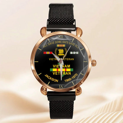 Customized Watch for Vietnam Veterans - Personalize with Name and Year/Period