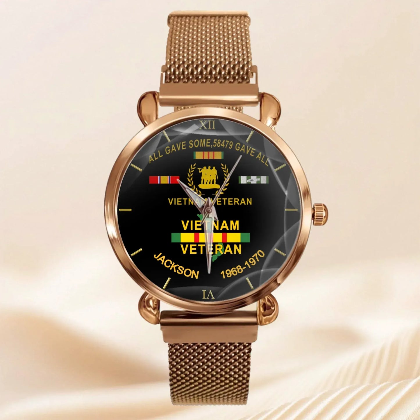 Customized Watch for Vietnam Veterans - Personalize with Name and Year/Period