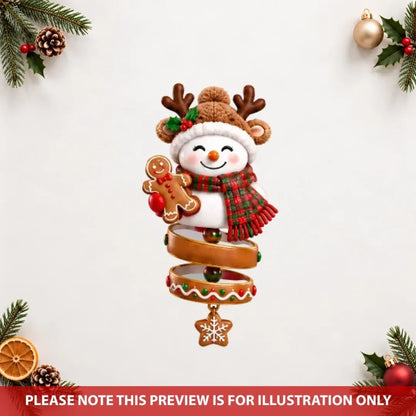 Snowman Spin - Personalized Custom Shape Mica Ornament - Christmas Gift For Family