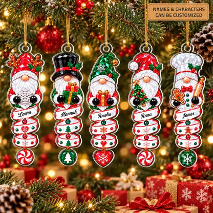 Crystal Gnome Christmas - Personalized Custom Shape Mica Ornament - Christmas Gift For Kids, Family