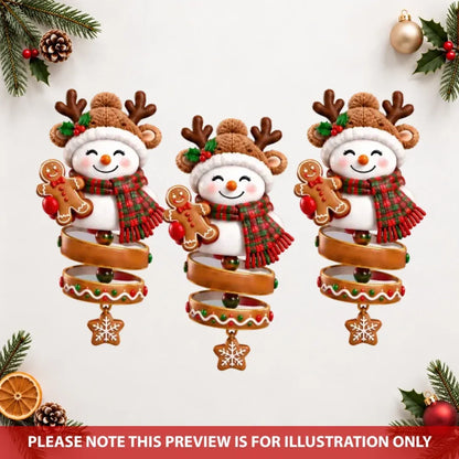 Snowman Spin - Personalized Custom Shape Mica Ornament - Christmas Gift For Family