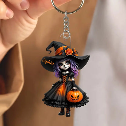 Personalized Acrylic Hanging Keychain – A Halloween Gift for Your Daughter or Granddaughter