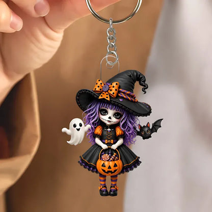 Personalized Acrylic Hanging Keychain – A Halloween Gift for Your Daughter or Granddaughter