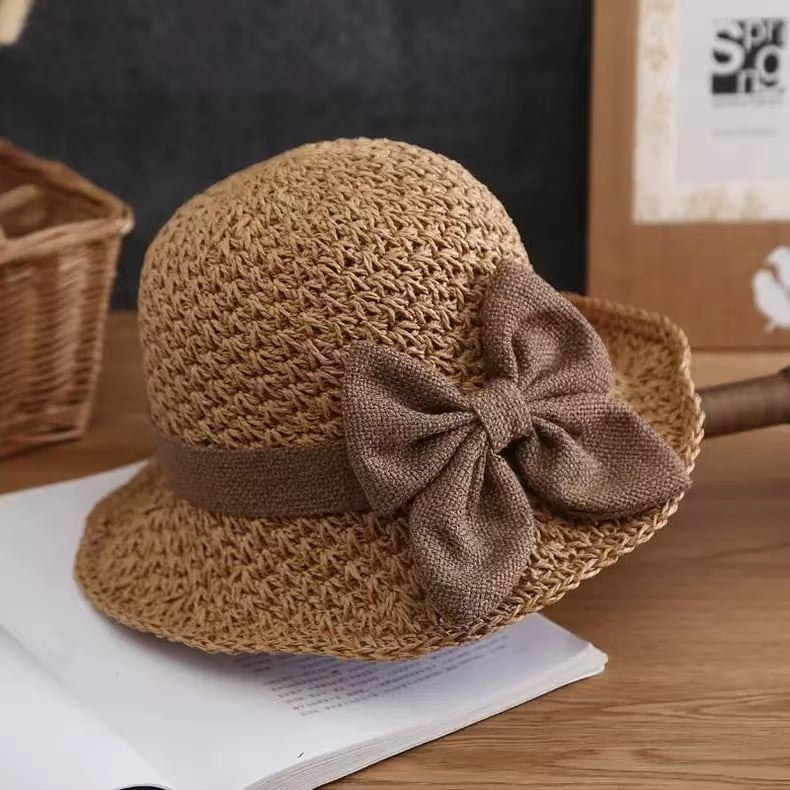🌞Elegant Woven Straw Sun Hat with Bow