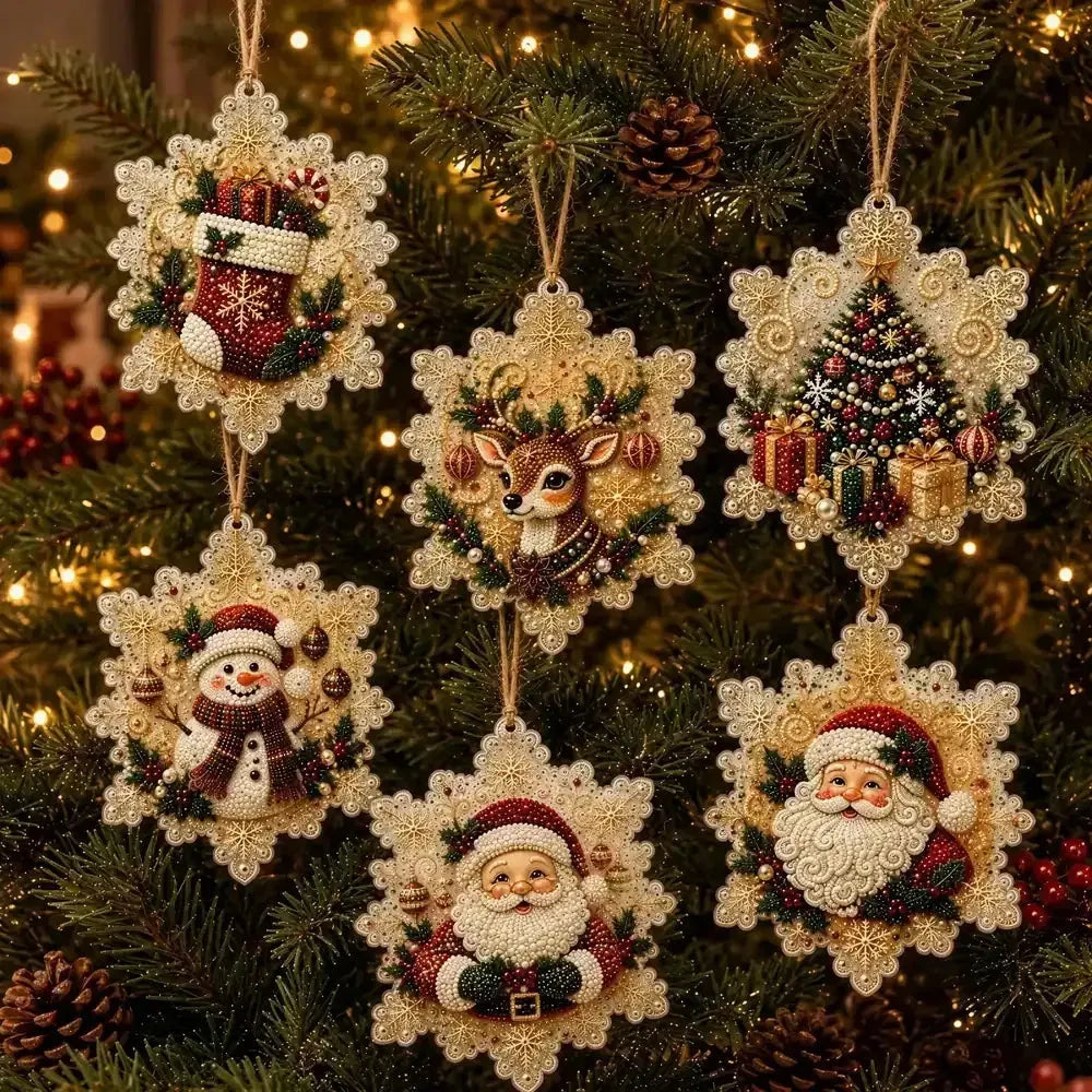 🎄👻 ✨ 60,000+ Sold🏵️6 Pcs Christmas DIY Diamond Painting Ornaments