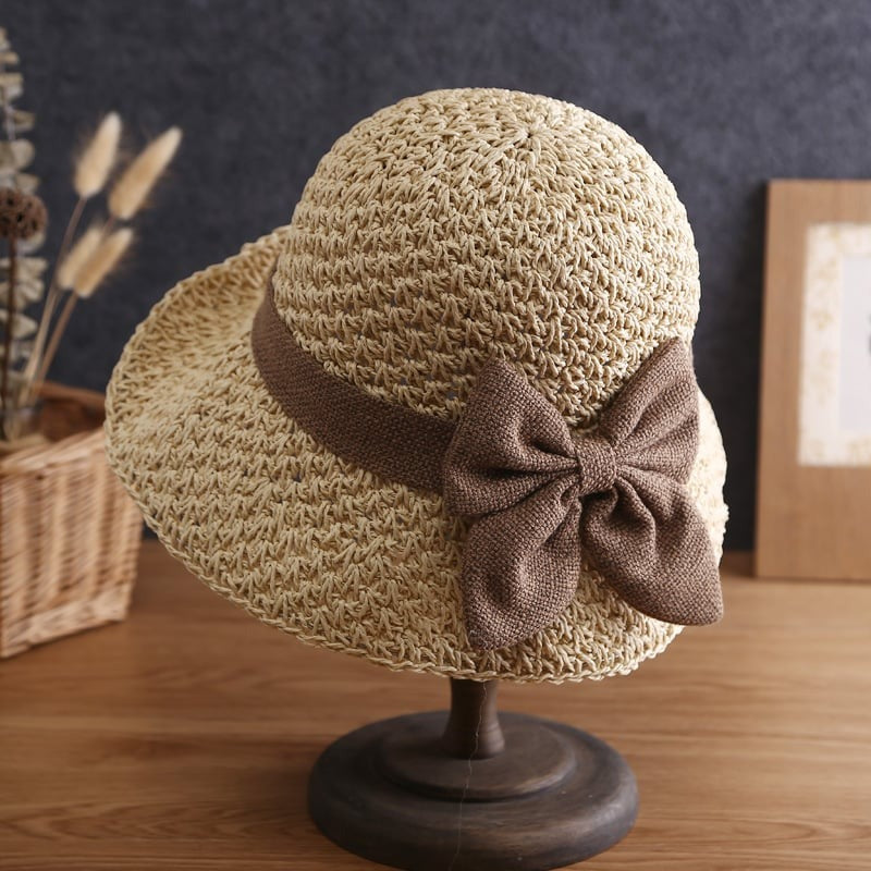 🌞Elegant Woven Straw Sun Hat with Bow