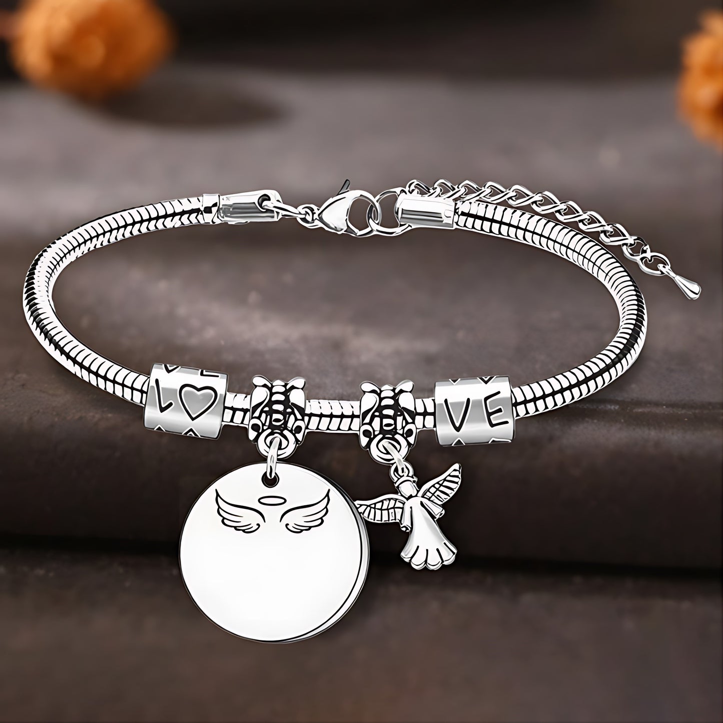 Always In My Heart, Personalized Angel Memorial Bracelet