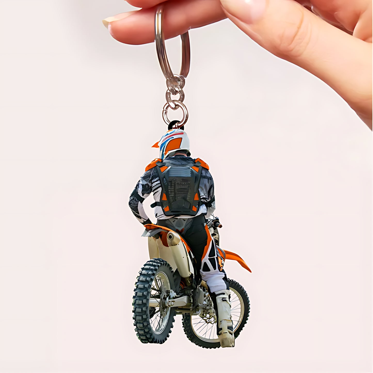Personalized Motocross Racer Acrylic Keychain