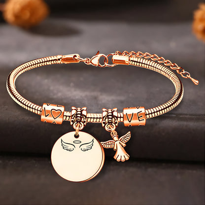 Always In My Heart, Personalized Angel Memorial Bracelet