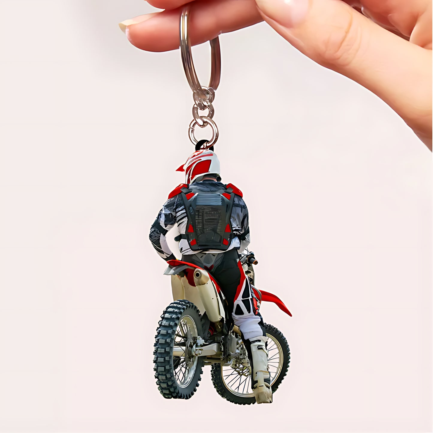 Personalized Motocross Racer Acrylic Keychain