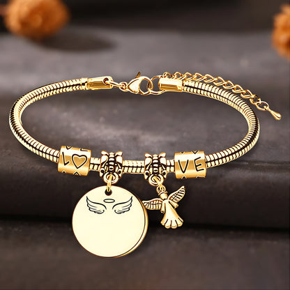 Always In My Heart, Personalized Angel Memorial Bracelet