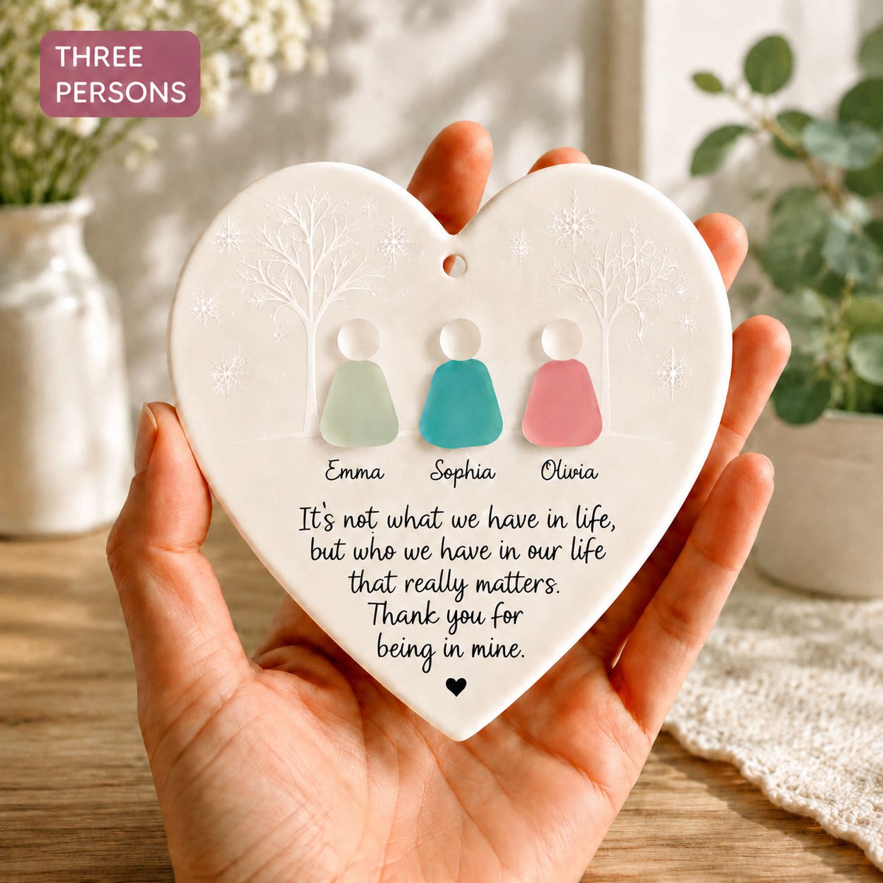 Friends Are Always Close At Heart - Personalized True Friendship Sea Glass Ornament