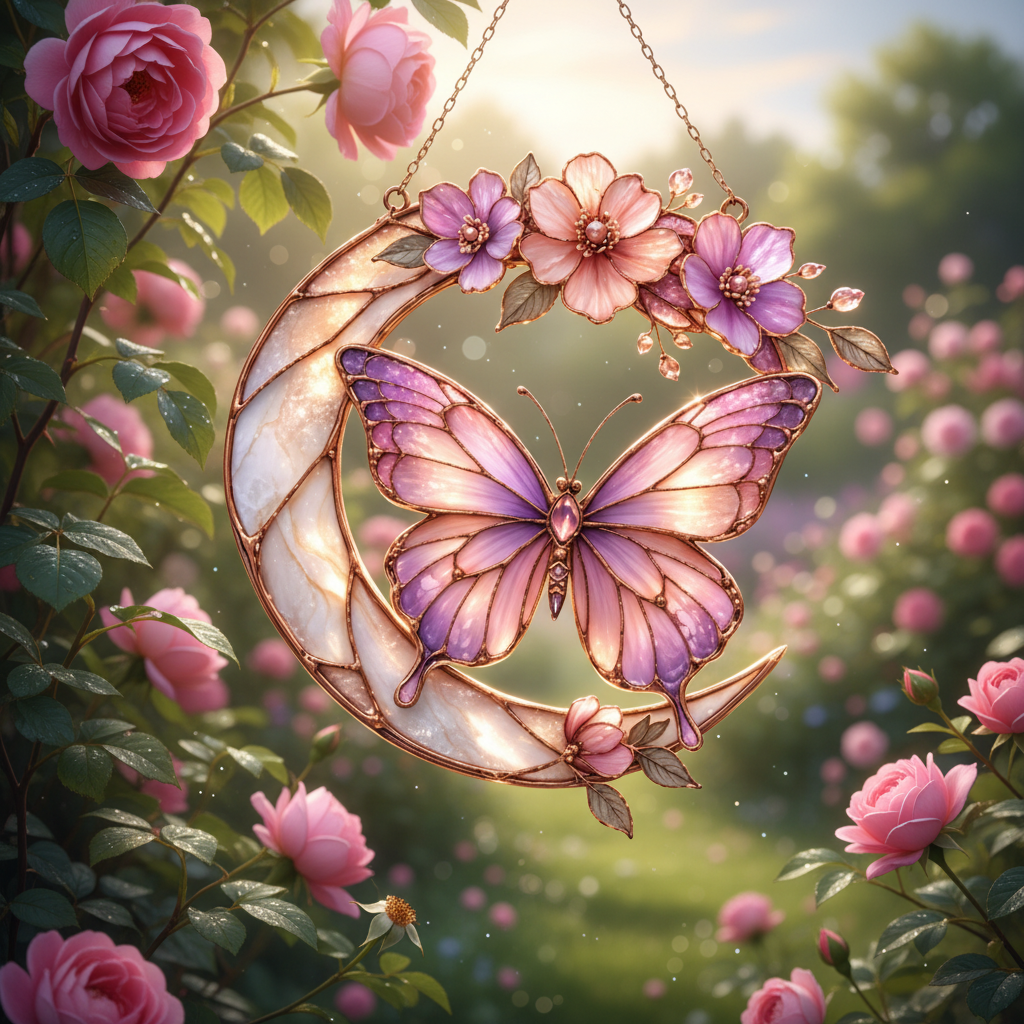 Personalized Butterfly Moon Suncatcher