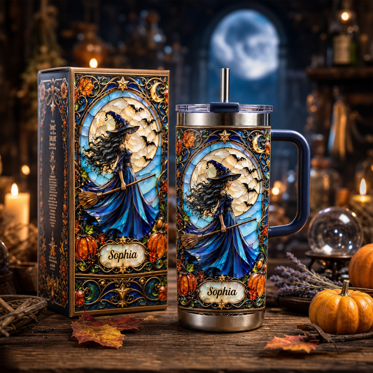 Personalized The Witch 40oz Handle Tumbler | Custom Halloween Tumbler