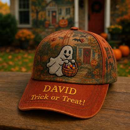 Trick Or Treat - Personalized Vintage Halloween Classic Cap