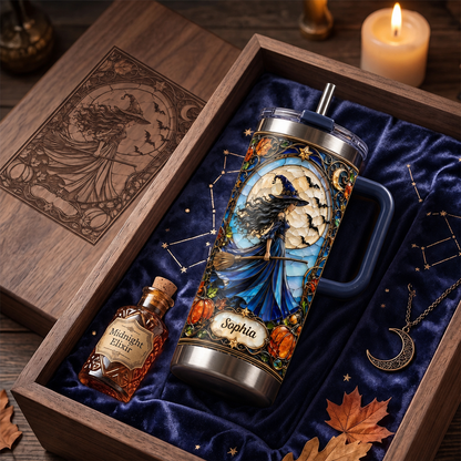 Personalized The Witch 40oz Handle Tumbler | Custom Halloween Tumbler