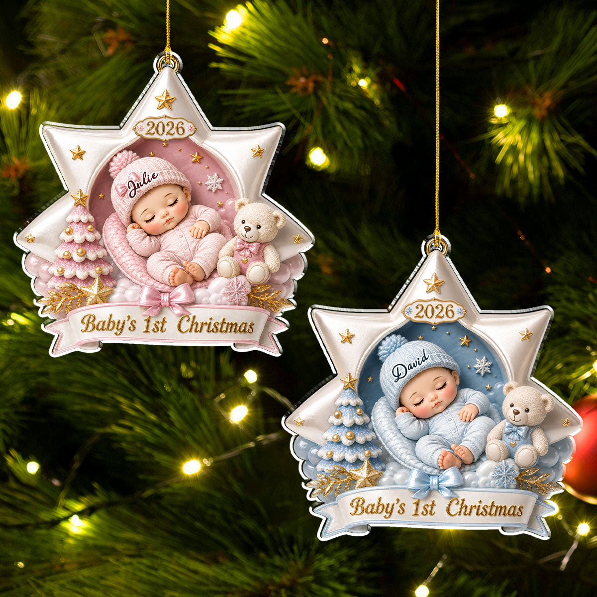 Born For Christmas Magic - Personalized 3D Effect Acrylic Ornament