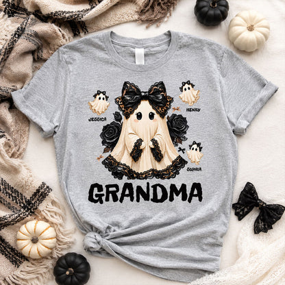 Trendy Boo Grandma Halloween - Personalized Shirt - Gift For Grandma, Nana