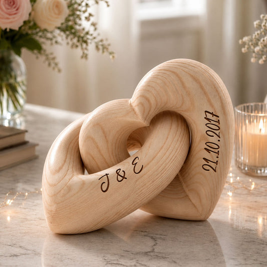 Love You More Every Day - Personalized Custom Engraved Infinity Heart Sculpture