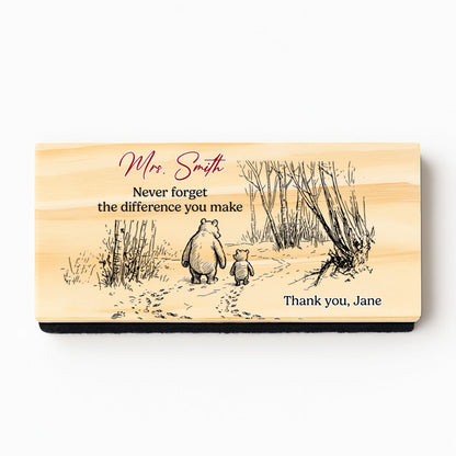 Never Forget The Difference You Make - Personalized Custom Whiteboard Eraser