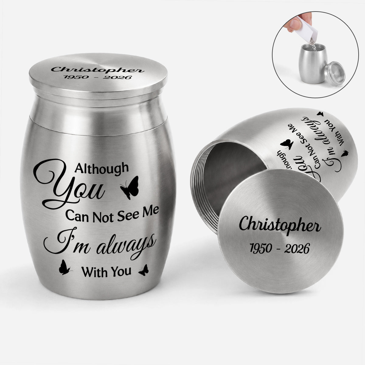 I'm Always With You Mini Urn - Personalized Memorial Gifts for Loss of Mom/Dad