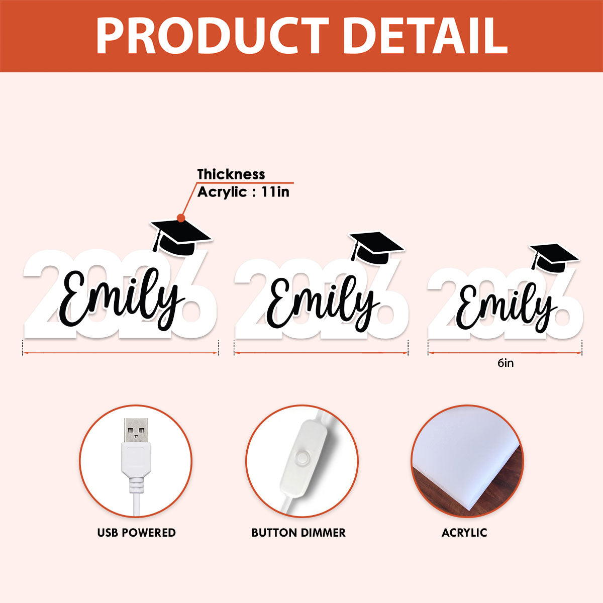 Class Of 2026 Graduation - Personalized Light Box - Graduation Gift, Graduation Keepsake, Decoration